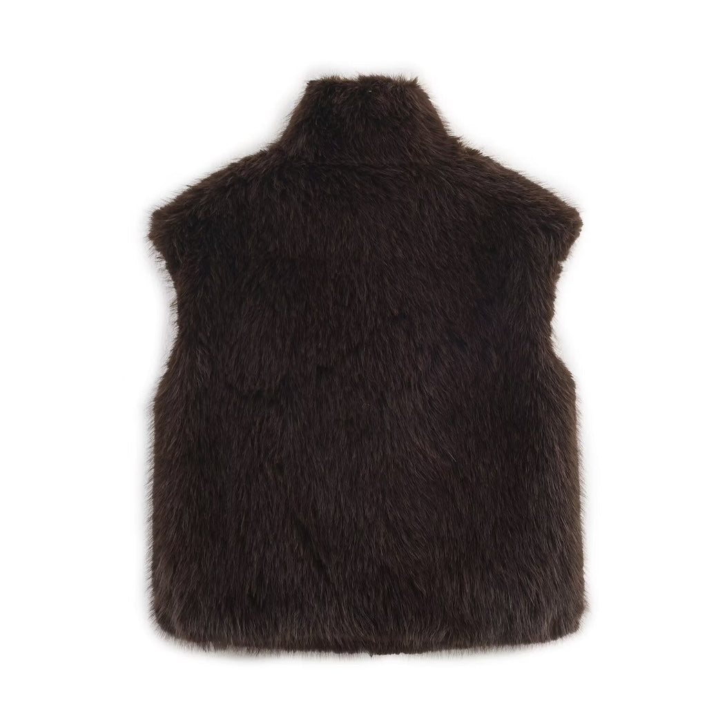 Women's High-Neck Plush Faux Fur Vest – BYMANYC New York | Minor & Co.