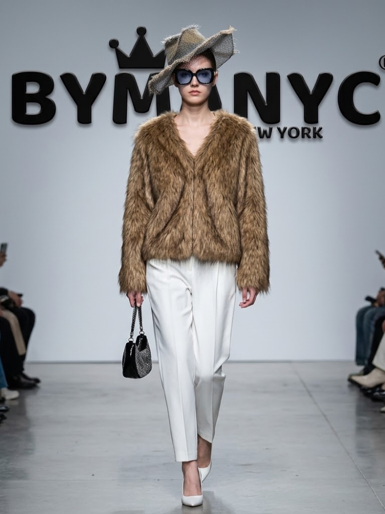 Women's Collarless Shaggy Faux Fur Jacket – BYMANYC New York | Minor & Co.