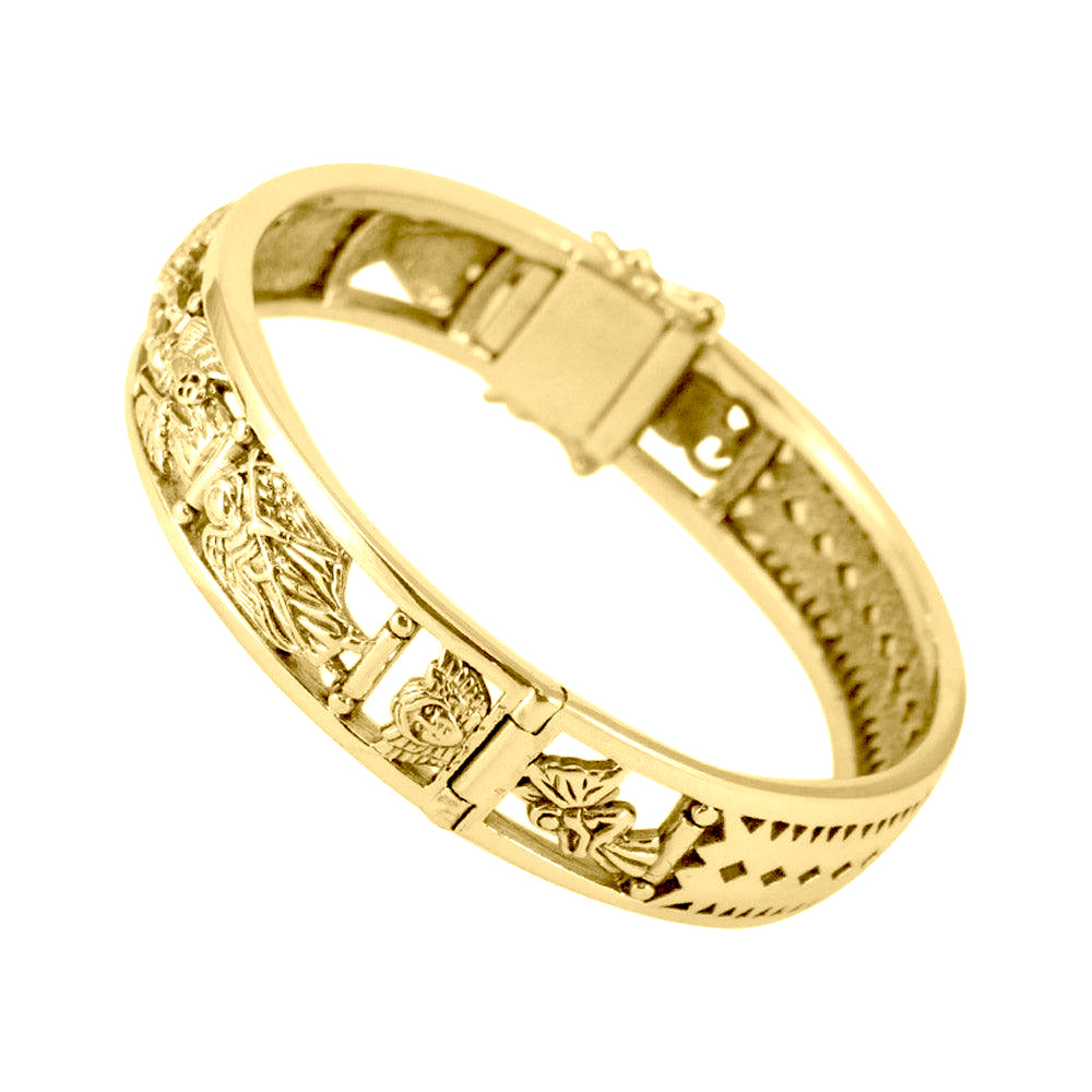 Seven Archangels Solid Yellow Gold Bangle | Minor & Co.
