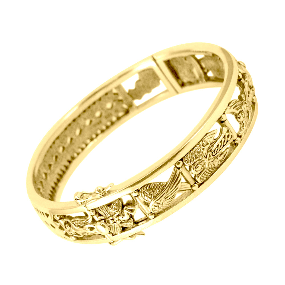 Seven Archangels Solid Yellow Gold Bangle | Minor & Co.