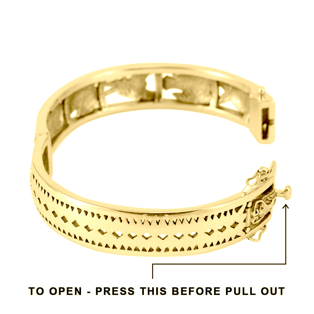 Seven Archangels Solid Yellow Gold Bangle | Minor & Co.