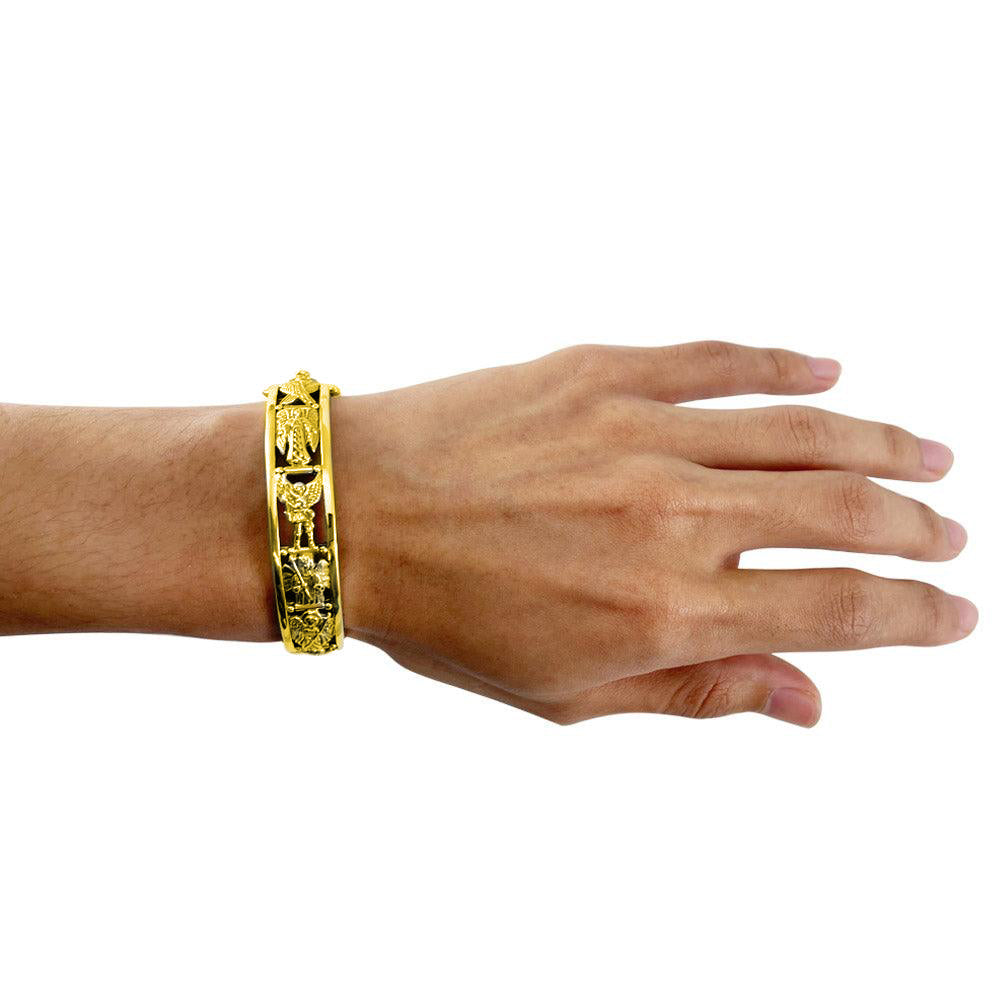 Seven Archangels Solid Yellow Gold Bangle | Minor & Co.