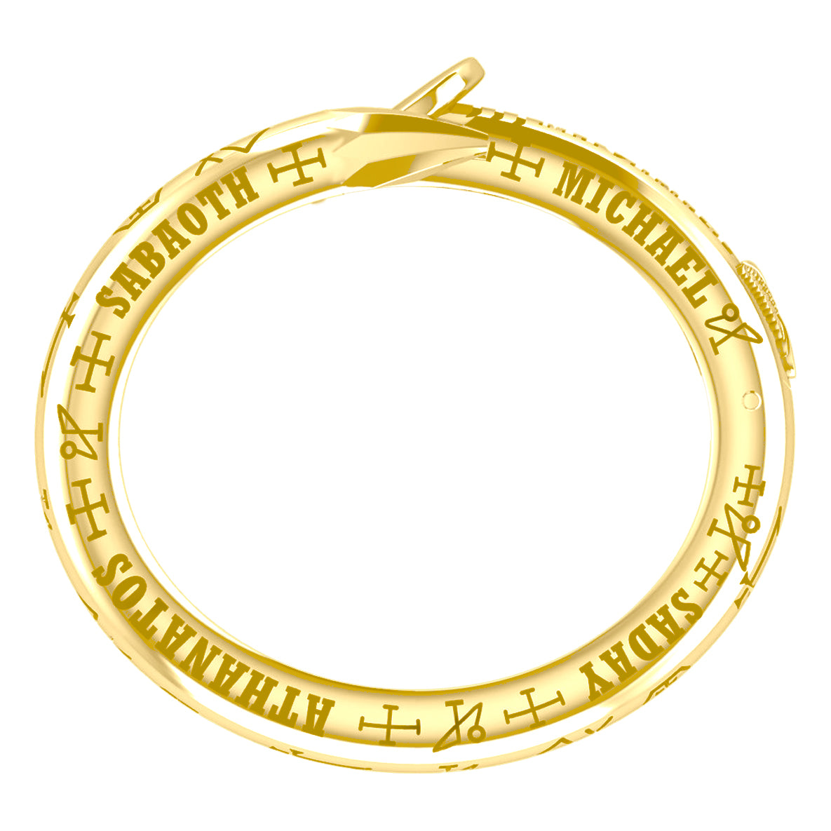 Archangel Michael Sigil Solid Yellow Gold Cuff Bracelet | Minor & Co.