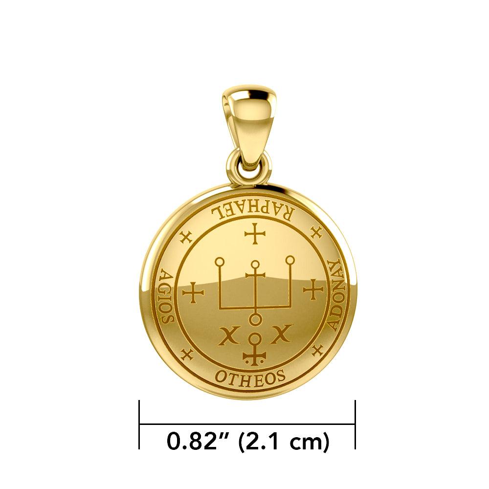 Archangel Raphael Sigil Small Solid Gold Pendant | Minor & Co.
