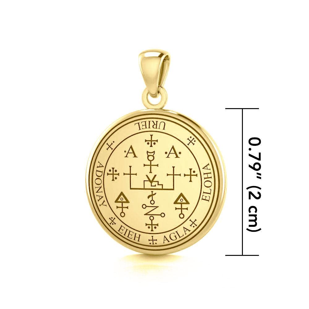 Archangel Uriel Sigil Small Solid Gold Pendant | Minor & Co.