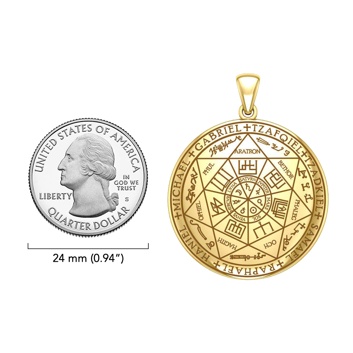 The Seven Archangels Solid Gold Pendant - (Solid Back) | Minor & Co.