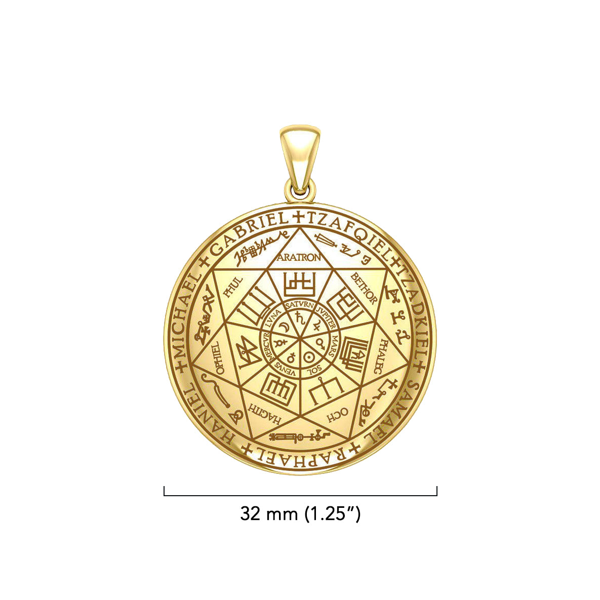 The Seven Archangels Solid Gold Pendant - (Solid Back) | Minor & Co.