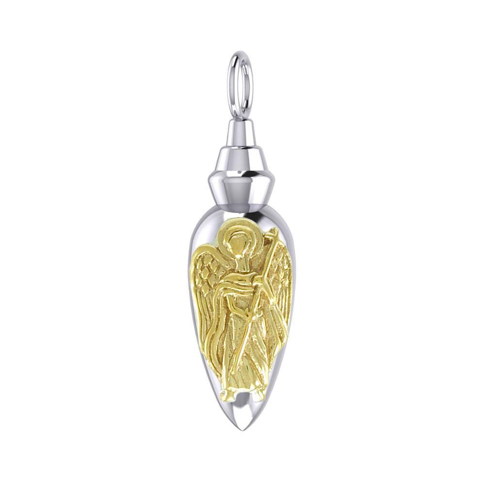Archangel Raphael Sterling Silver and Gold Vial Pendant | Minor & Co.