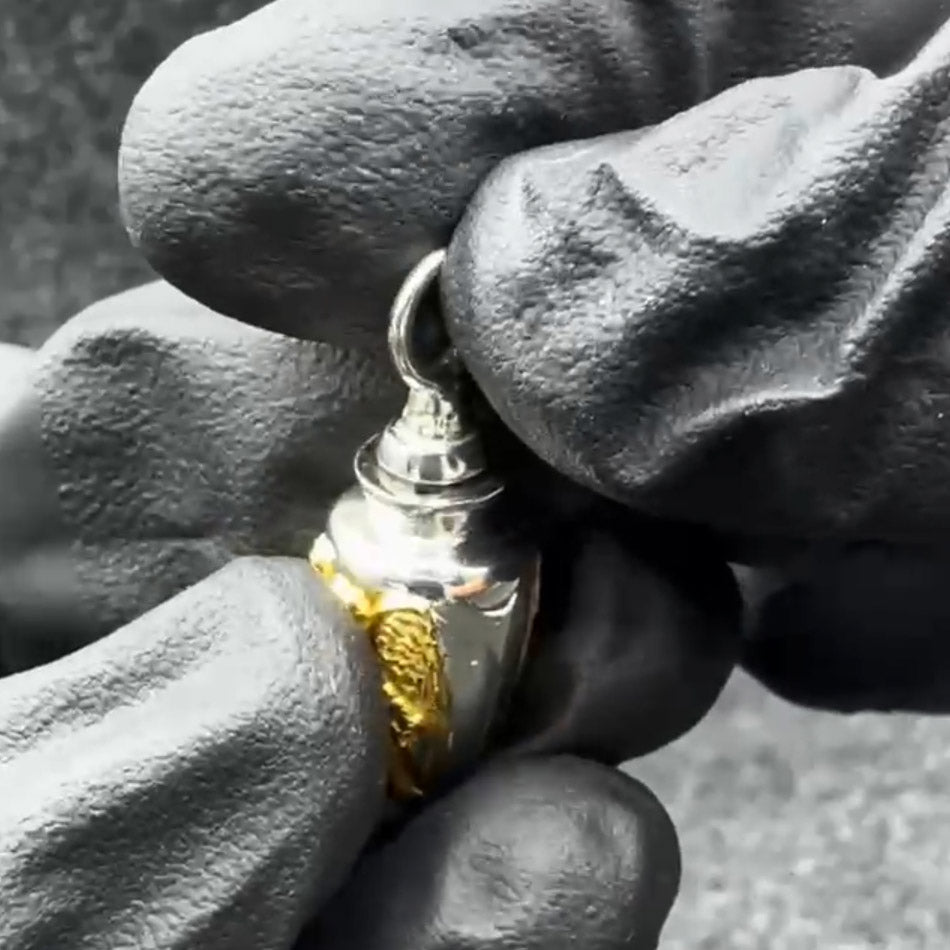 Archangel Uriel Sterling Silver and Gold Vial Pendant | Minor & Co.