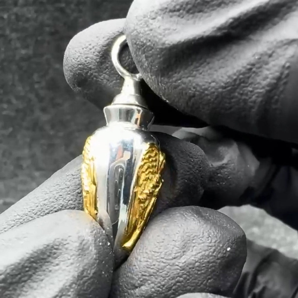 Archangel Uriel Sterling Silver and Gold Vial Pendant | Minor & Co.