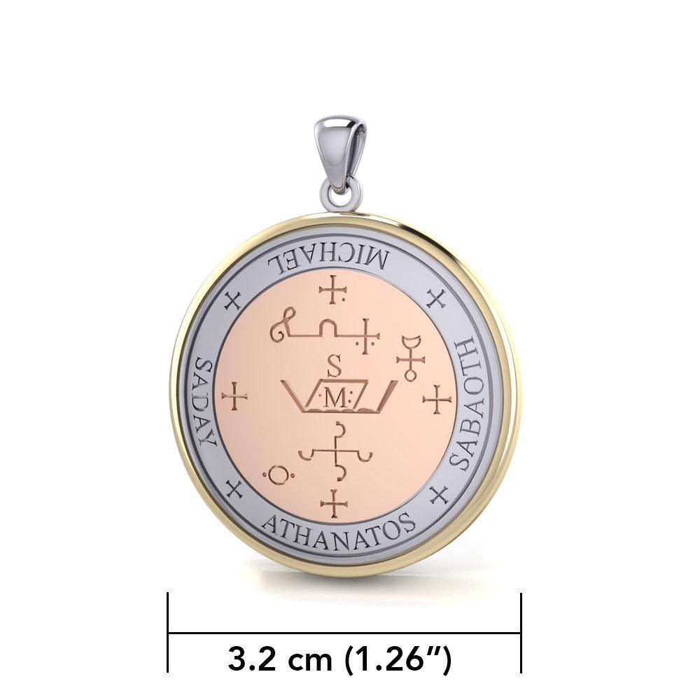 Archangel Michael Sigil Solid Gold 3 Tone Pendant | Minor & Co.