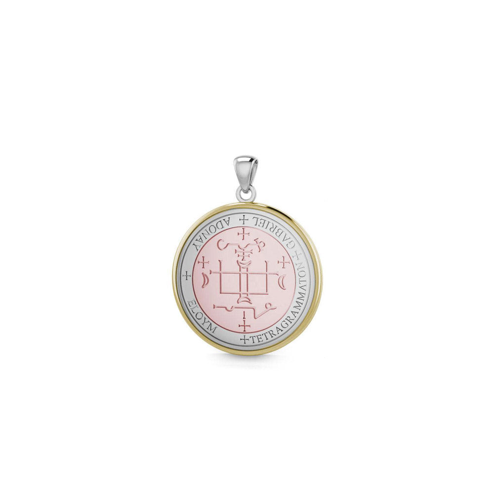 Archangel Gabriel Sigil Pendant – Sterling Silver, Gold Accents | Minor & Co.