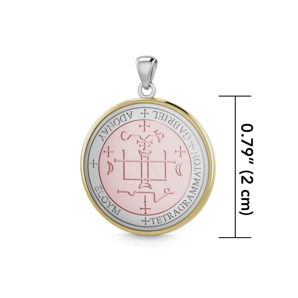 Archangel Gabriel Sigil Pendant – Sterling Silver, Gold Accents | Minor & Co.