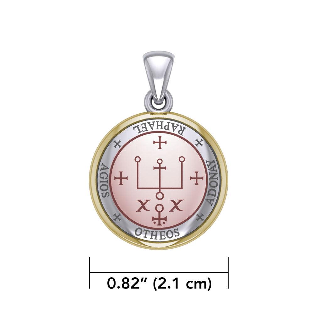 Archangel Raphael Sigil Pendant – Sterling Silver, Gold Accents | Minor & Co.