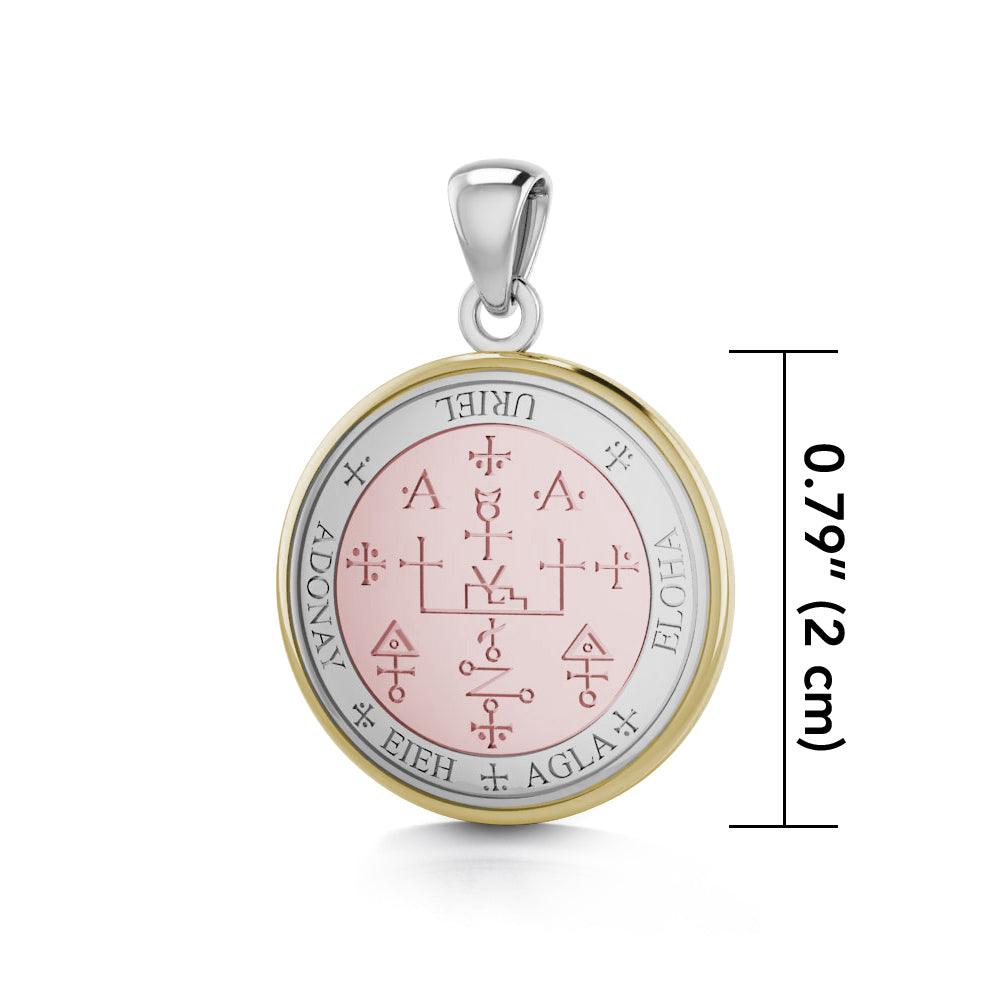Archangel Uriel Sigil Pendant – Sterling Silver, Gold Accents | Minor & Co.