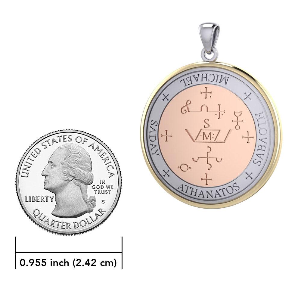 Archangel Michael Sigil Solid Gold 3 Tone Pendant | Minor & Co.