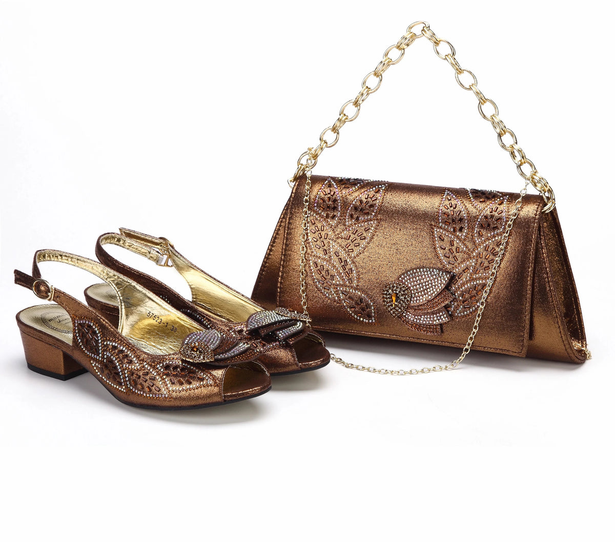 Elegant Low Heels Ladies Shoes And Bag Set - ED110 | Minor & Co.