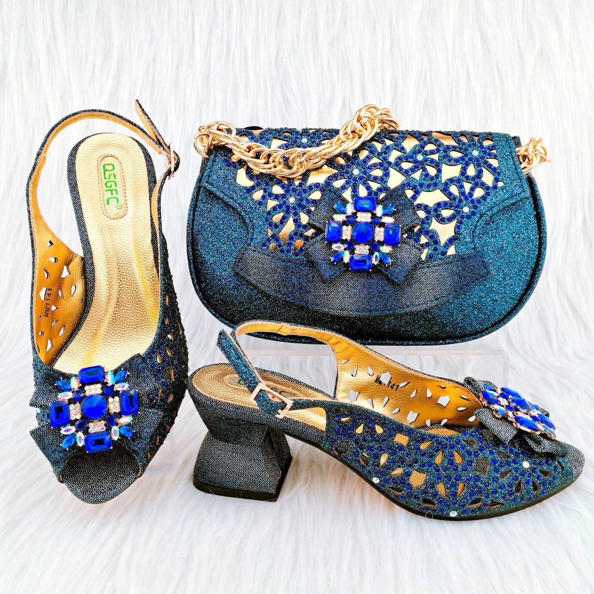 African Wedding Shoes and Bag Set HGY1-46 | Minor & Co.