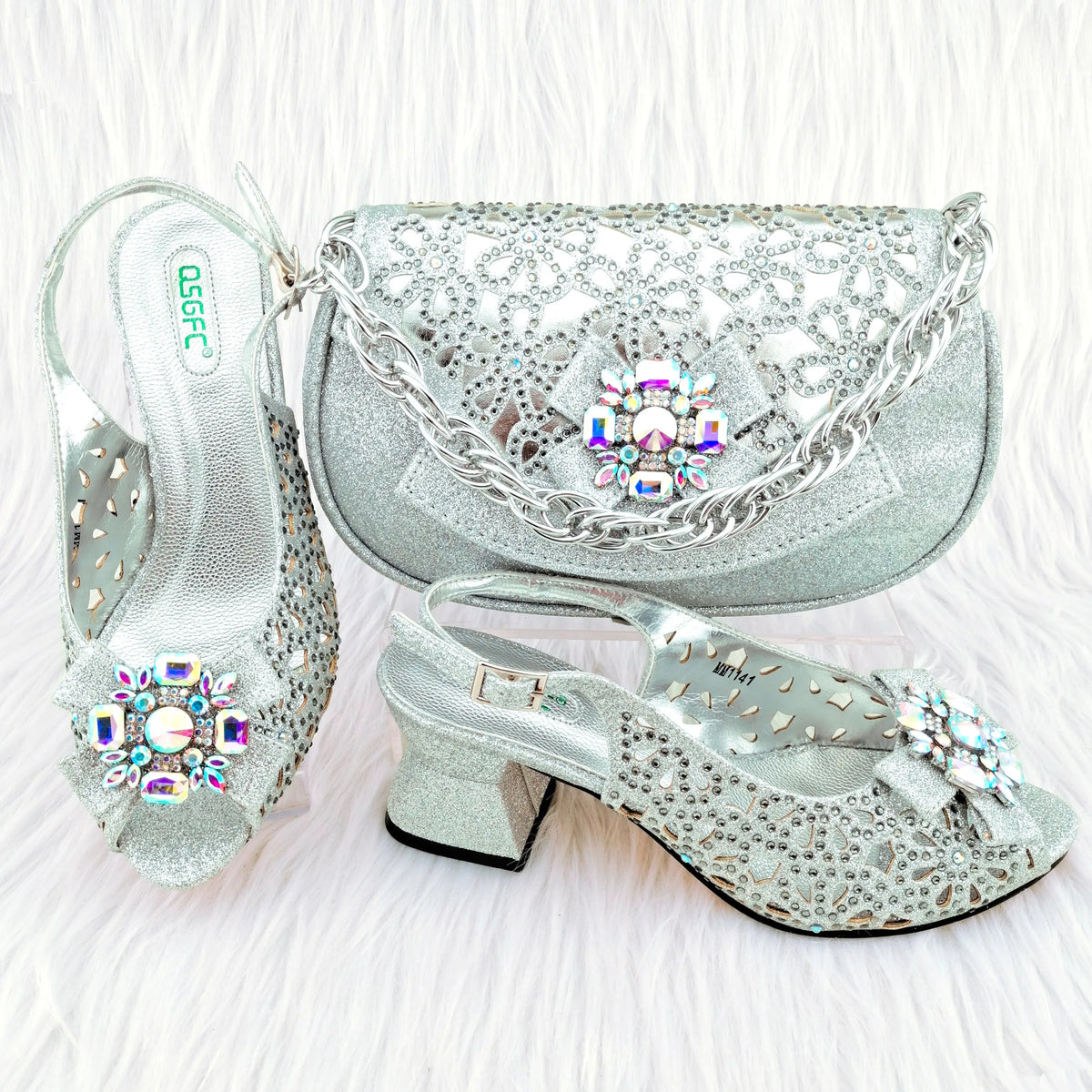 African Wedding Shoes and Bag Set HGY1-46 | Minor & Co.