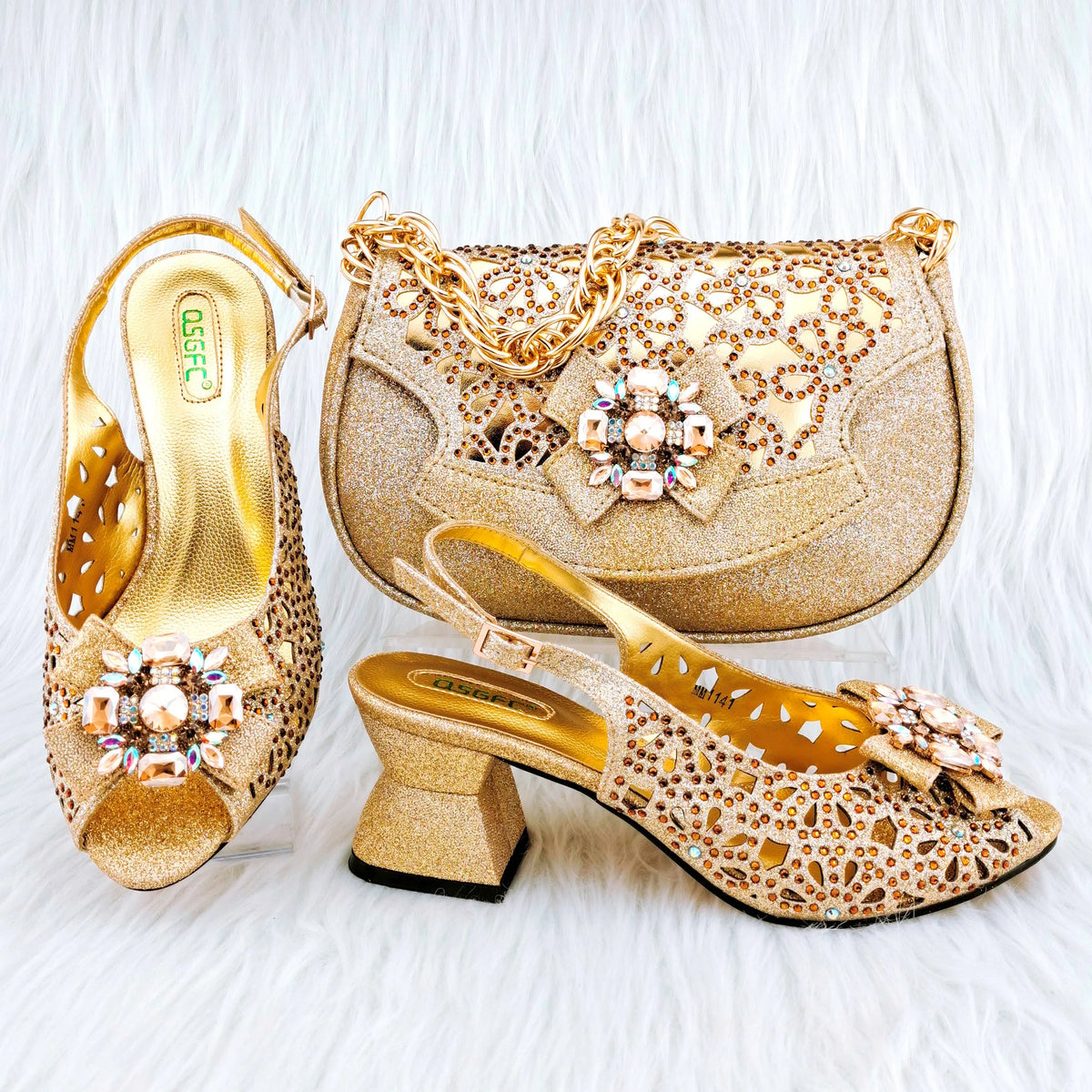 African Wedding Shoes and Bag Set HGY1-46 | Minor & Co.
