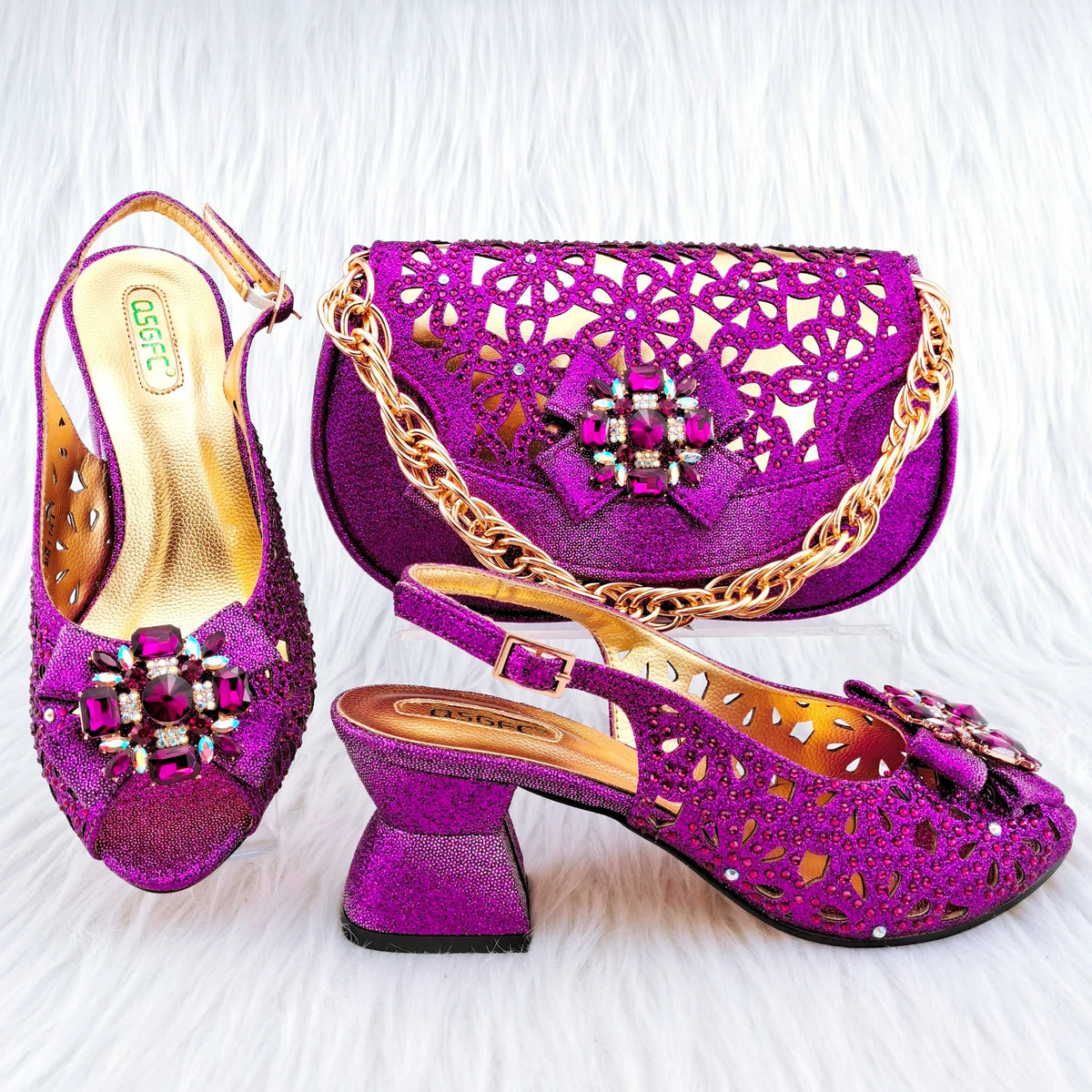 African Wedding Shoes and Bag Set HGY1-46 | Minor & Co.