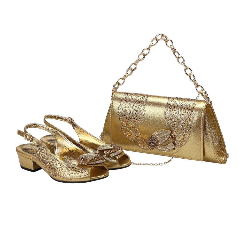 Elegant Low Heels Ladies Shoes And Bag Set - ED110 | Minor & Co.