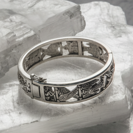 Seven Archangels Engraved Bangle – Sterling Silver | Minor & Co.