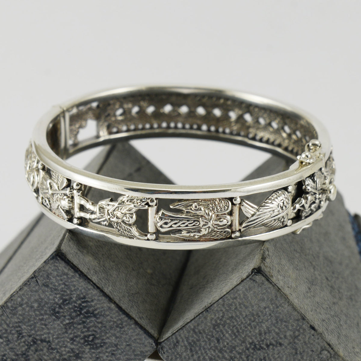 Seven Archangels Engraved Bangle – Sterling Silver | Minor & Co.