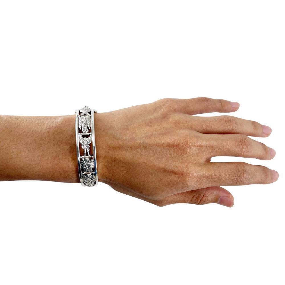 Seven Archangels Engraved Bangle – Sterling Silver | Minor & Co.