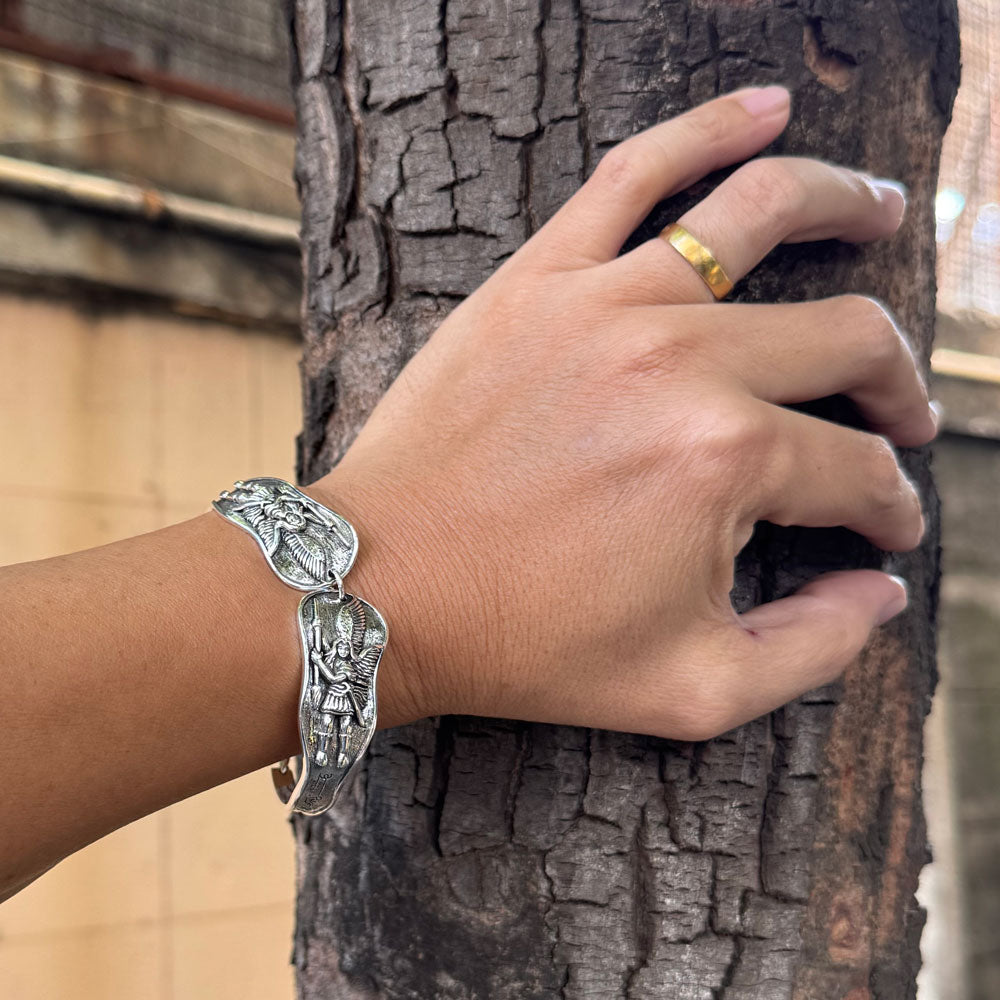 Archangel Michael Sterling Silver Cuff Bracelet | Minor & Co.