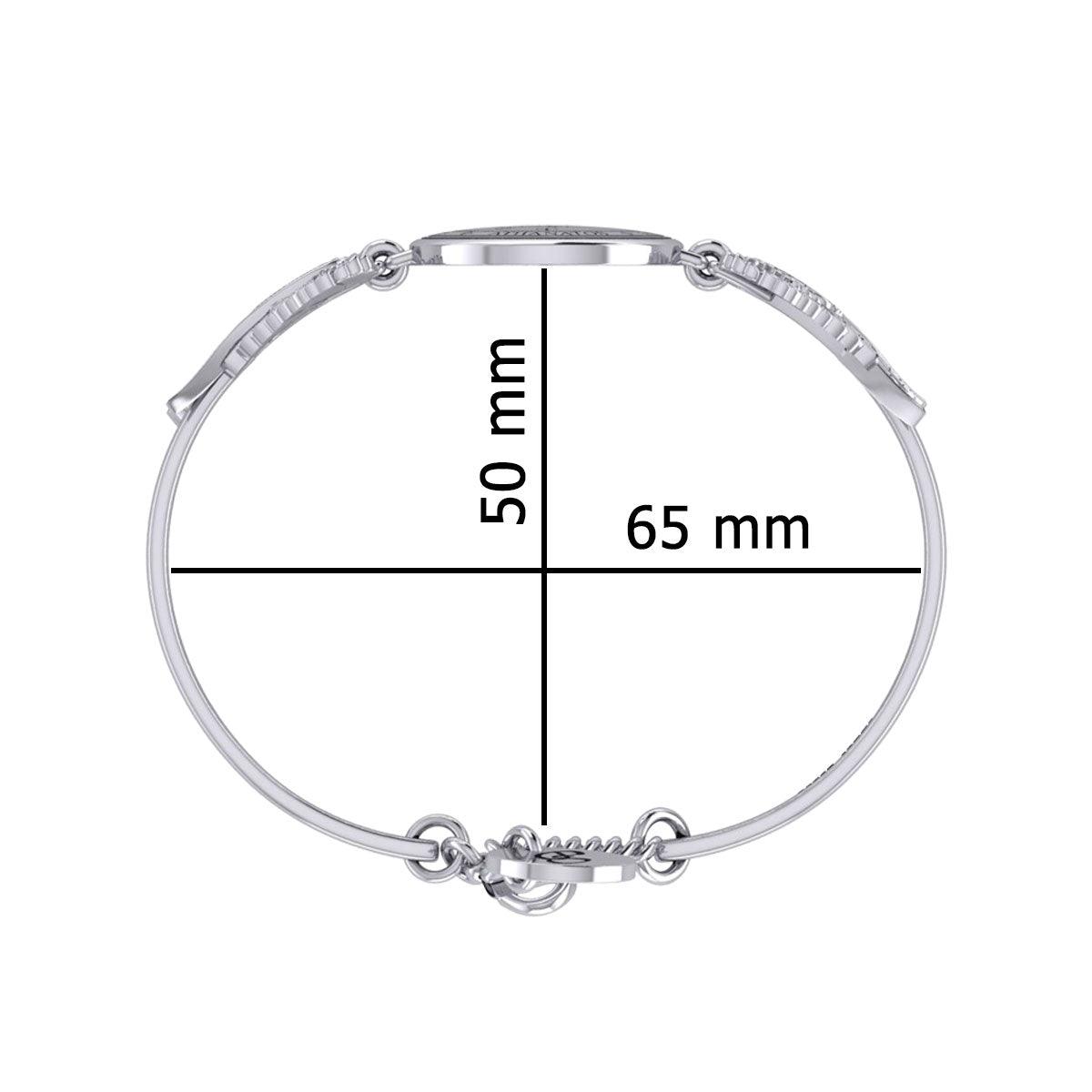 Archangel Michael Sigil and Angel Wings Sterling Silver Cuff Bracelet | Minor & Co.