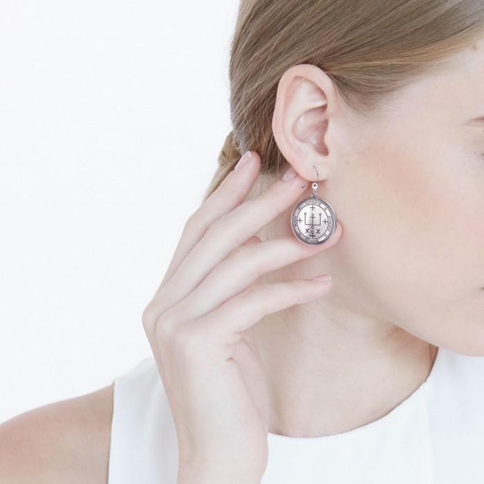 Archangel Raphael Sigil Small Sterling Silver Earring | Minor & Co.