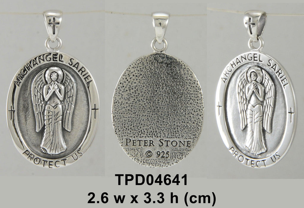 Archangel Sariel Medallion Pendant Sterling Silver Necklace | Minor & Co.