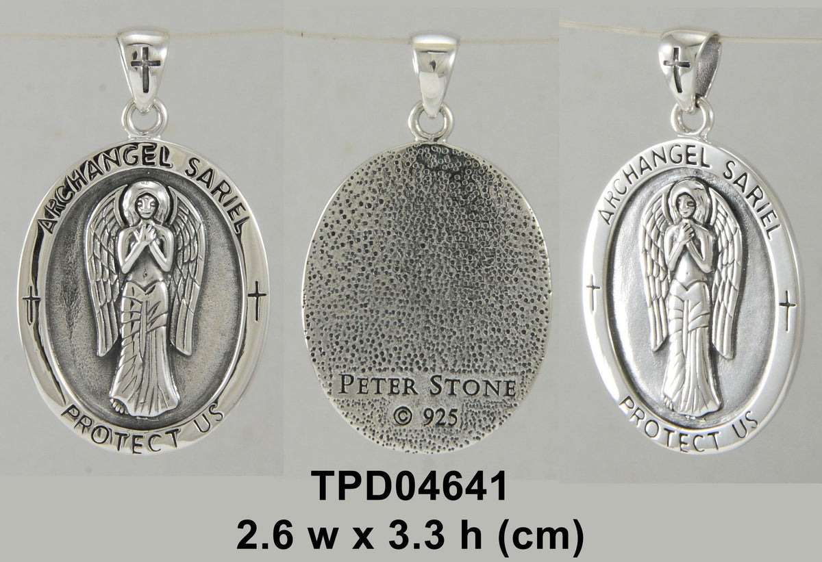 Archangel Sariel Medallion Pendant Sterling Silver Necklace | Minor & Co.