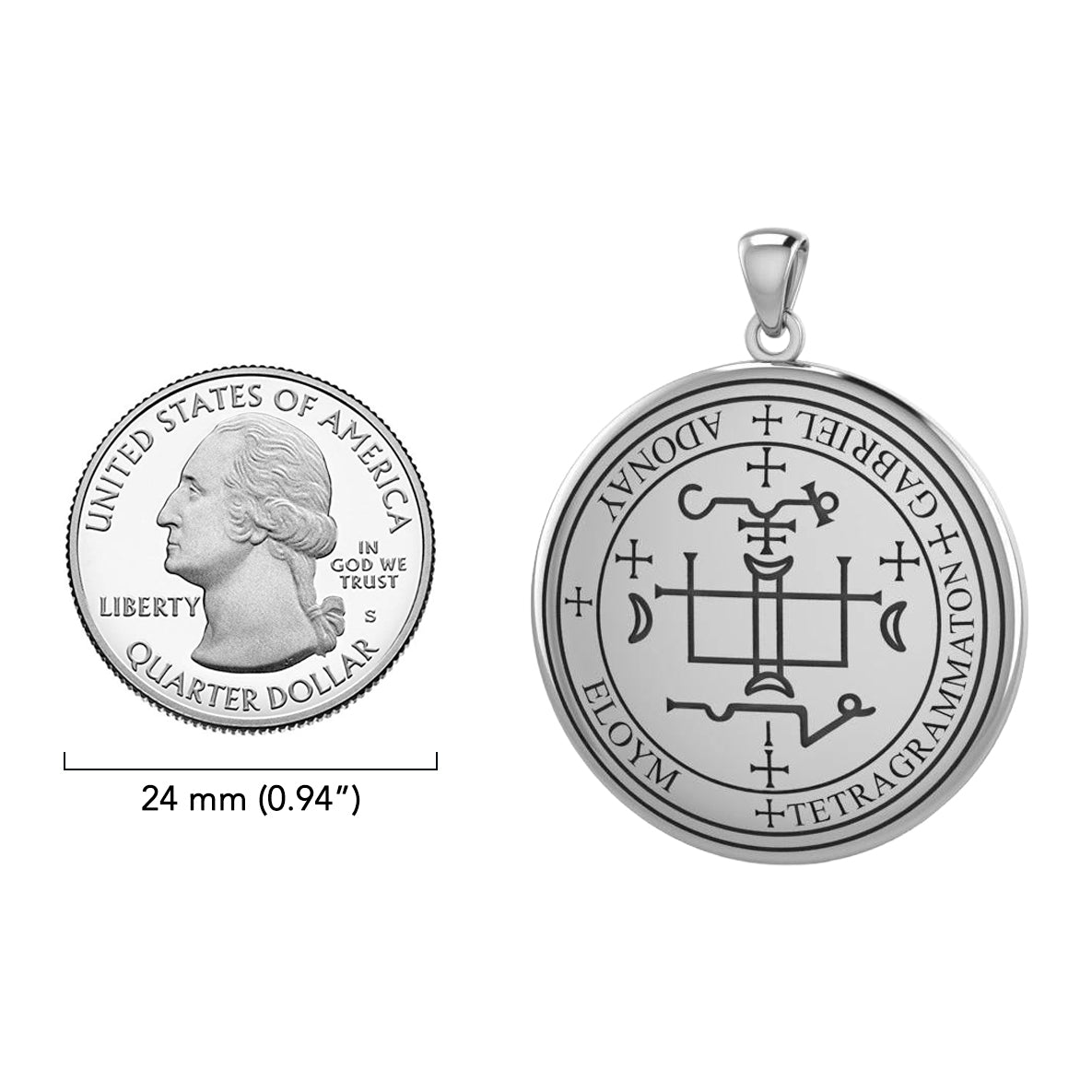 Archangel Gabriel Sigil Sterling Silver Pendant TPD2819 | Minor & Co.