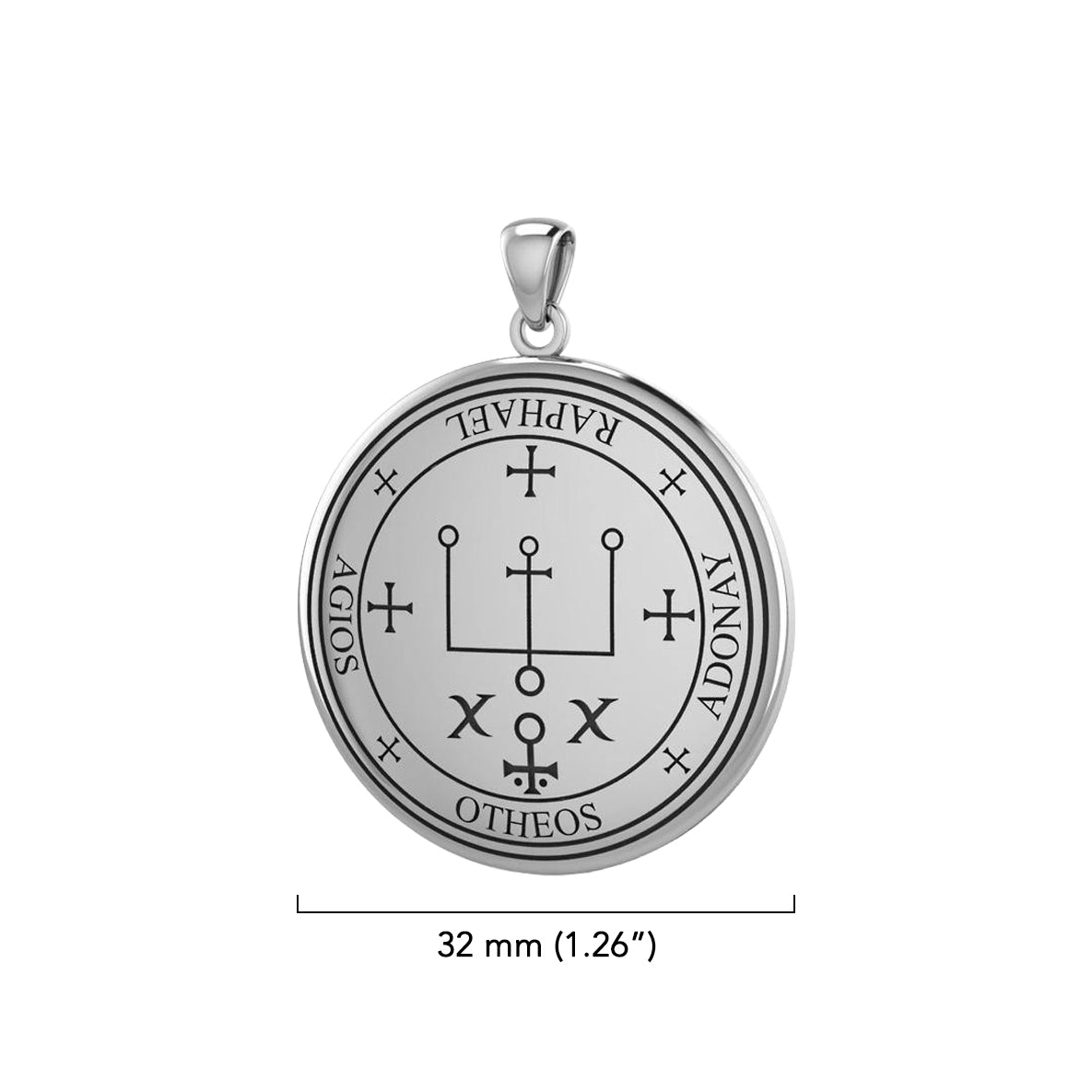 Archangel Raphael Sigil Sterling Silver Pendant TPD2820 | Minor & Co.