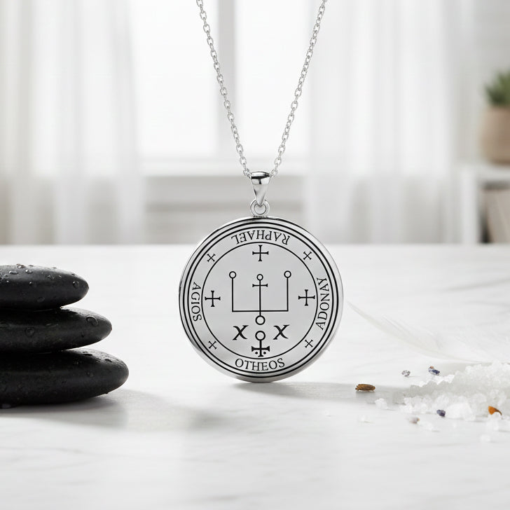 Archangel Raphael Sigil Sterling Silver Pendant TPD2820 | Minor & Co.