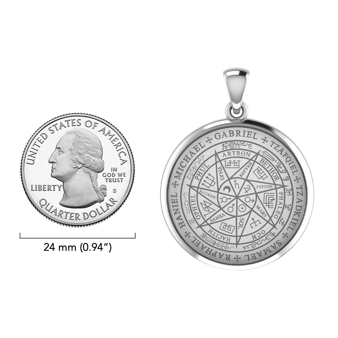 Sigil of Seven Archangels Inspired Sterling Silver Pendant | Minor & Co.