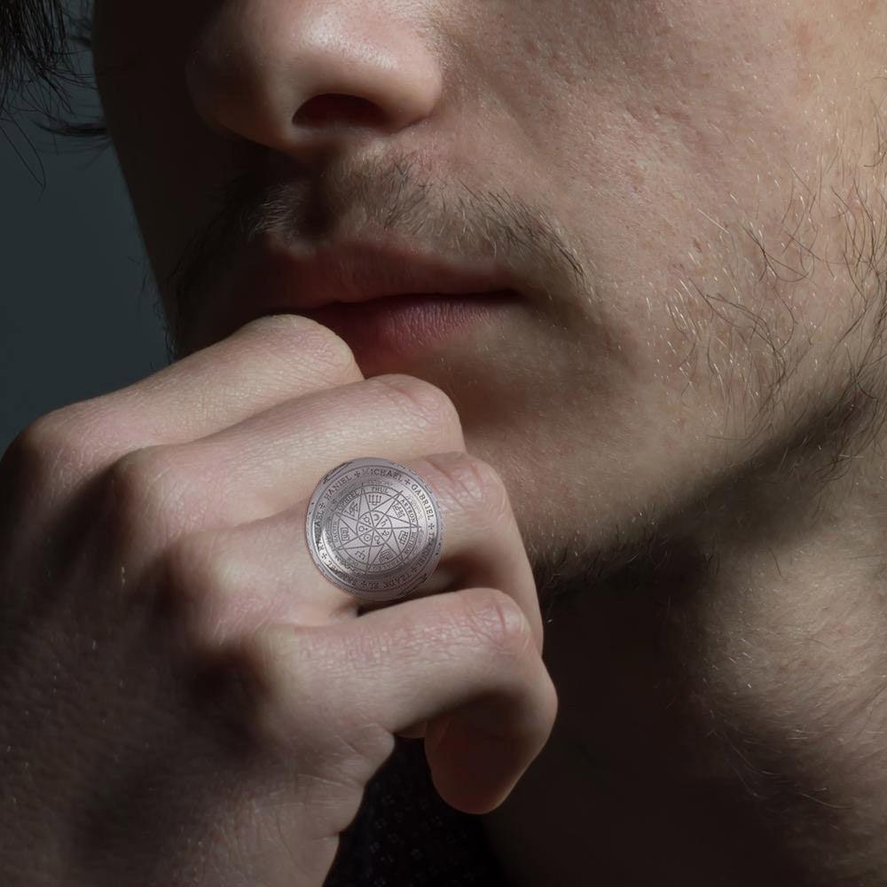 Peter Stone Sigil of Seven Archangels Inspired Sterling Silver Ring | Minor & Co.