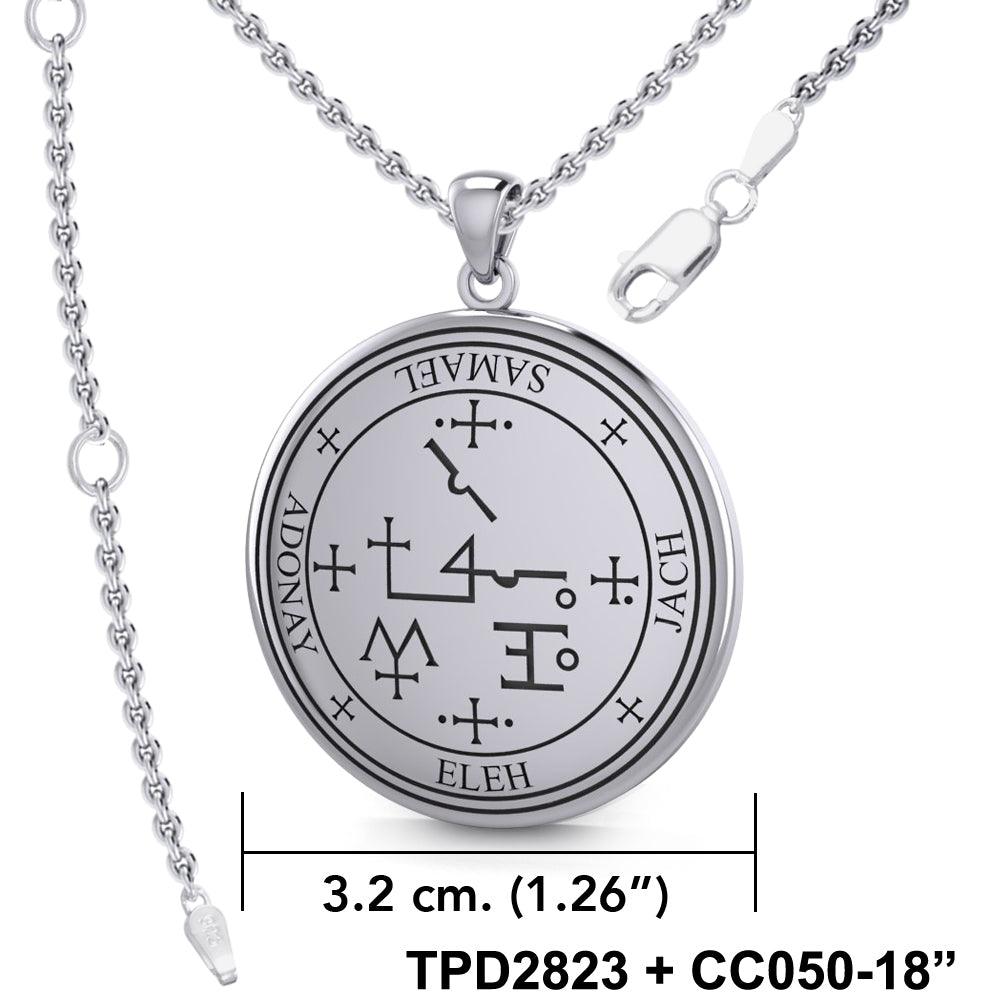 Archangel Samael Sigil Sterling Silver Pendant TPD2823 | Minor & Co.
