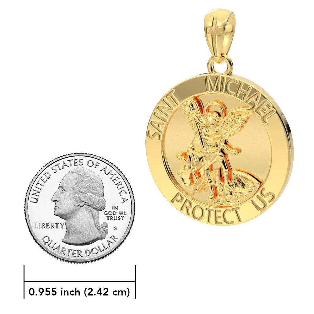 Archangel Michael Pendant 14K Gold Vermeil Over Sterling Silver | Minor & Co.