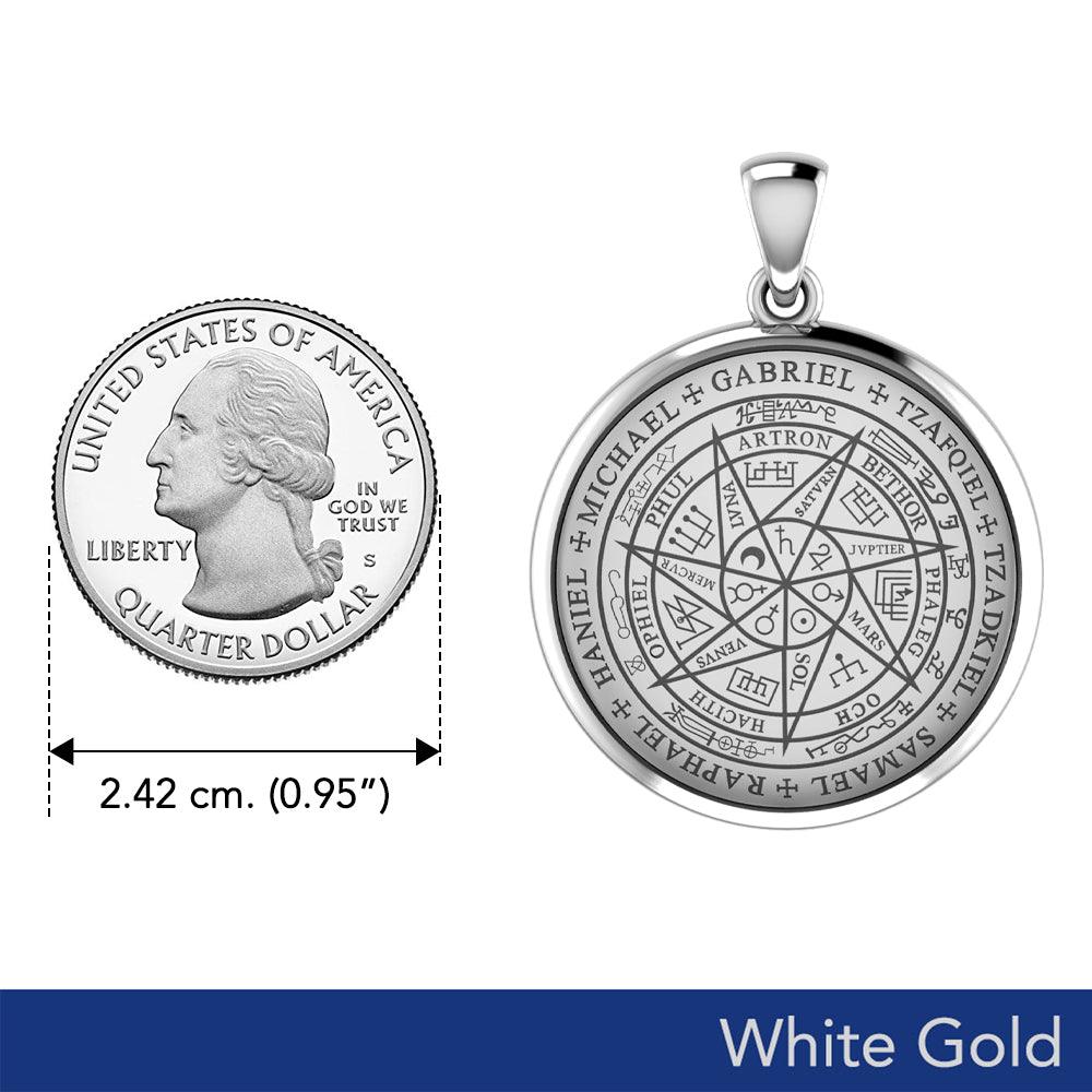 Sigil of Seven Archangels Inspired Solid White Gold Pendant | Minor & Co.